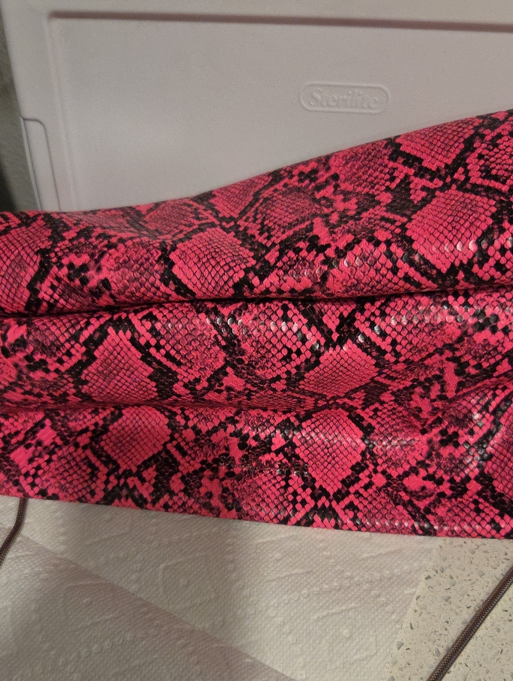 Sassy Jones Hot Pink & Black Snakeskin Crossbody Bag